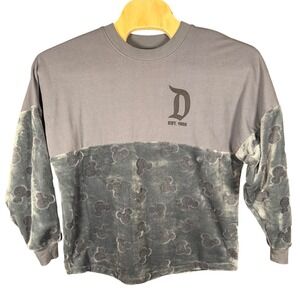 Disney Spirit Jersey Disneyland Resort Grey Mickey Mouse Faux Fur Pullover M